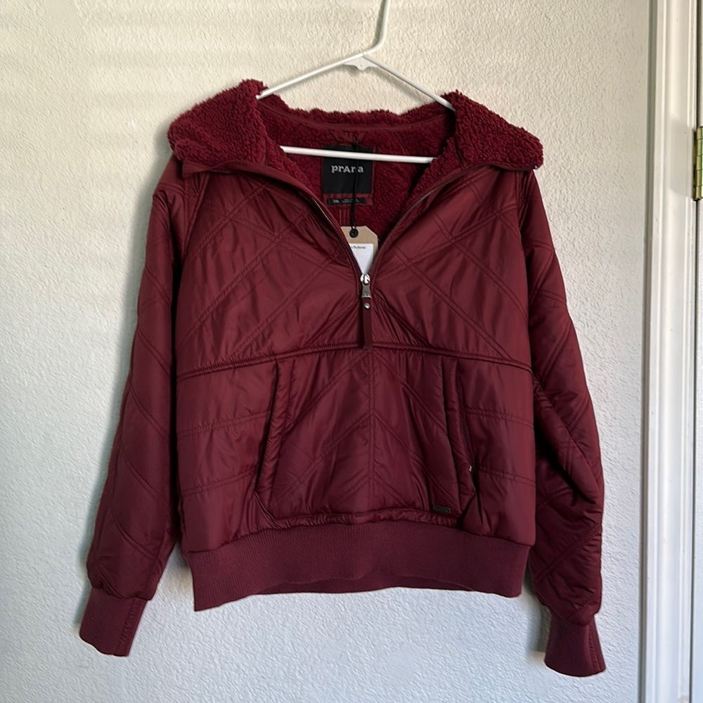 Prana Half Zip Pullover Sweater with Hoodie